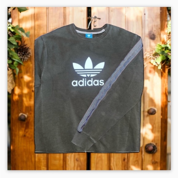 adidas Other - Unique -Rare-Vintage Thick Weave Adidas Sweatshirt -Washed Olive Green-Sz3XL-EUC